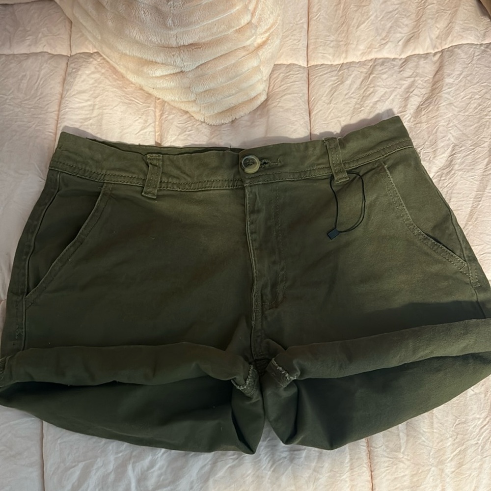 Army Green denim shorts